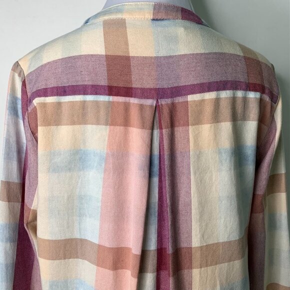 Isabella Sinclair Women's Pink Plaid Ruffle Long Sleeve Button Down Shirt XS - Picture 13 of 16